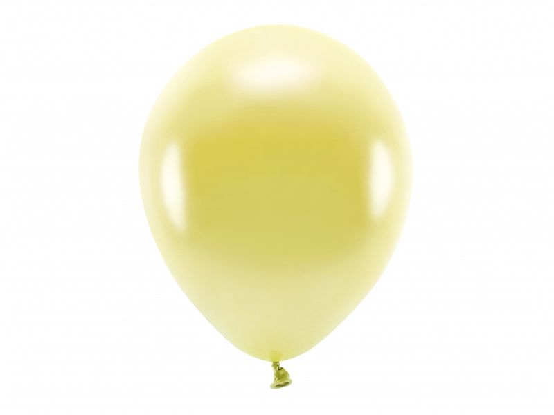 ECO Ballonger 10 Stk, 30cm - Metallisk, Lys Gull