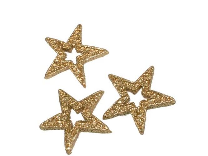 Hovedbilde Glitter Stjerner Gull 3,5 cm 12 stk