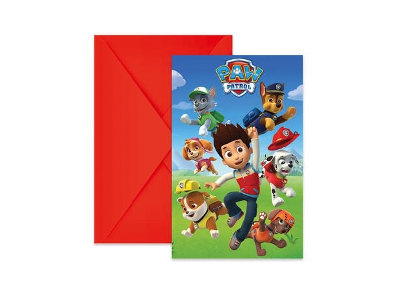 Paw Patrol Ready For Action - Invitasjoner med konvolutt 6 stk