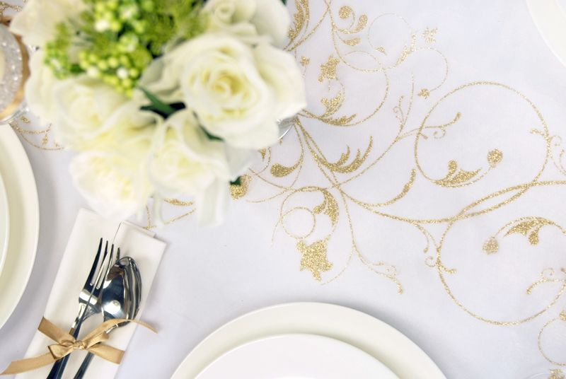 Organza Krem/Gull 9m