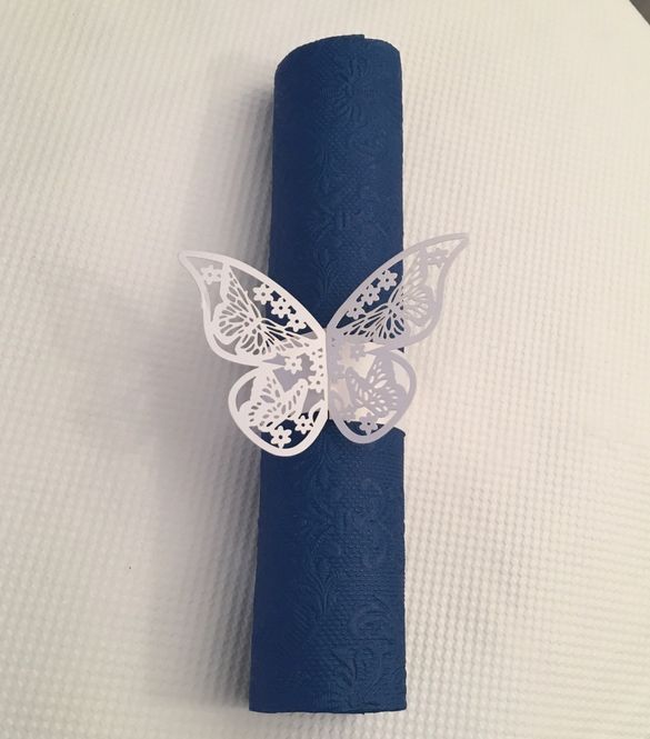 Hovedbilde Hvit Sommerfugl Serviettring