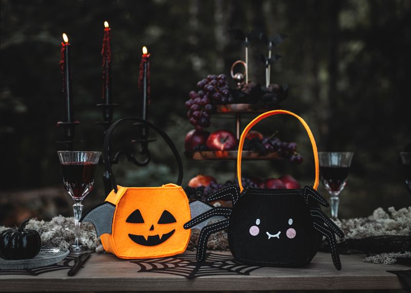 Unik Edderkopp Halloween bag i stoff, svart