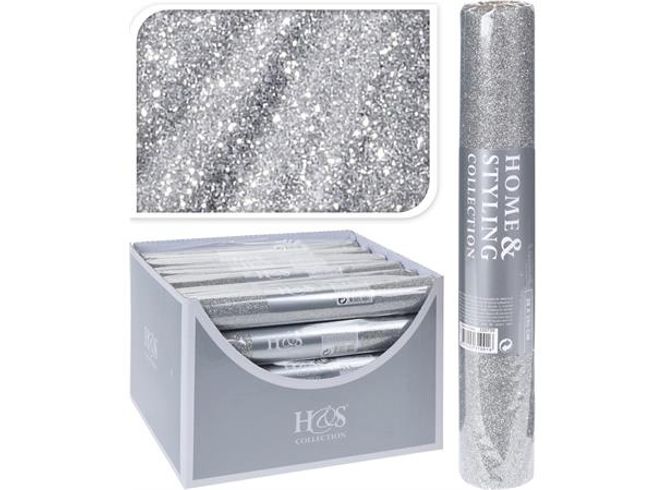 Hovedbilde Organza Sølv glitter