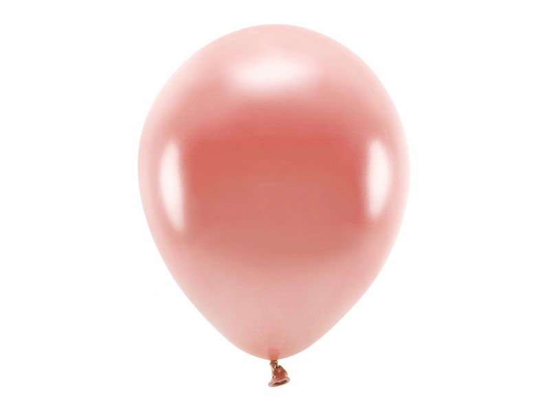 ECO Ballonger 10 Stk, 30cm - Metallisk, Rosegull
