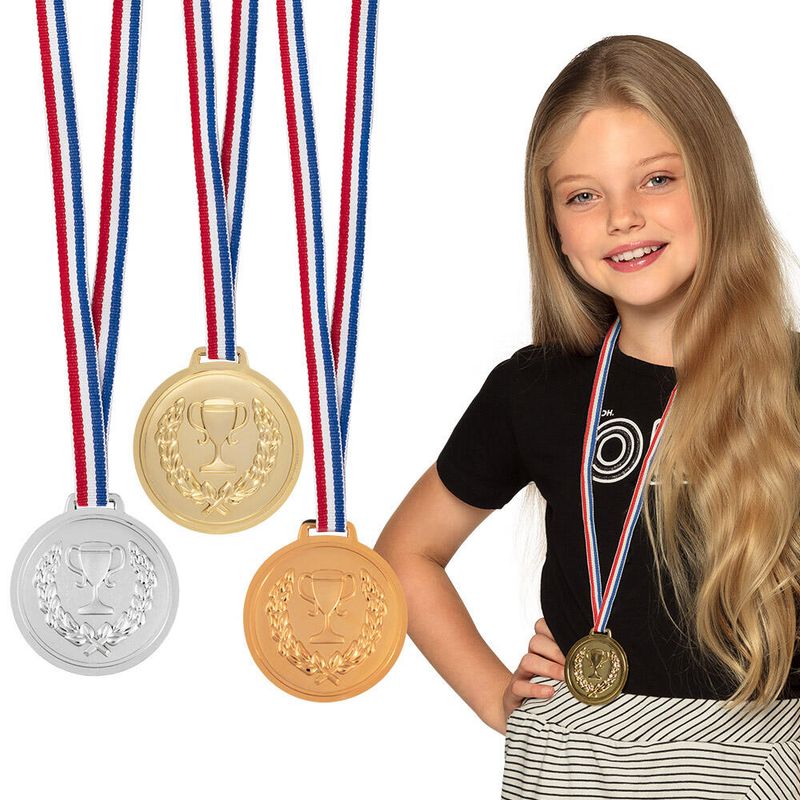 Vinnermedaljer gull, sølv og bronse 6 cm  3 stk
