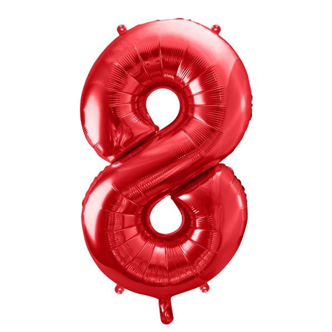 Hovedbilde Folieballong tall 8 Rød (86 cm)