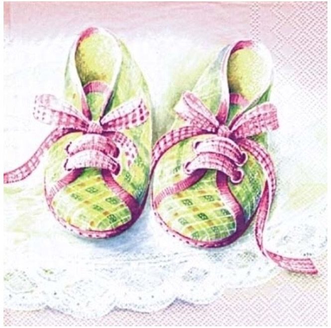 Hovedbilde Servietter Lunsj - Baby Sko, Rosa