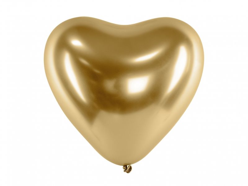 Hjerte Ballonger Gull 5 stk