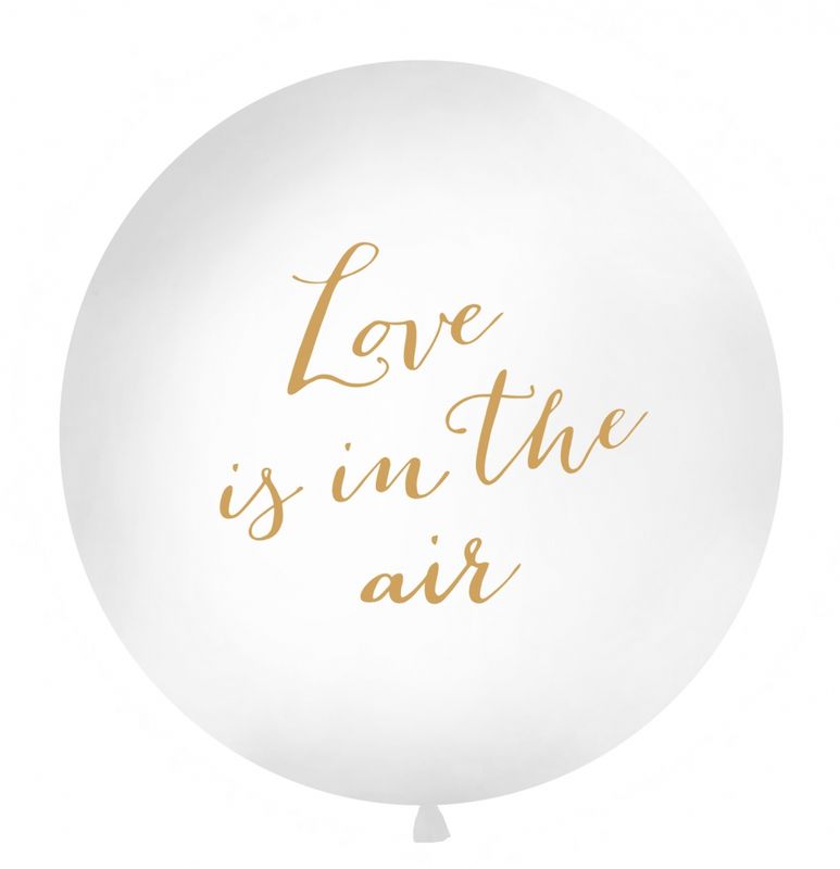 Jumbo ballong 100 cm - Hvit- Love is in the air