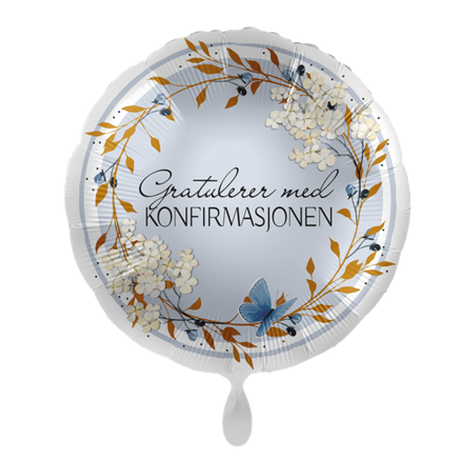 Hovedbilde Folieballong Tillykke med konfirmasjonen, blå, 43 ...