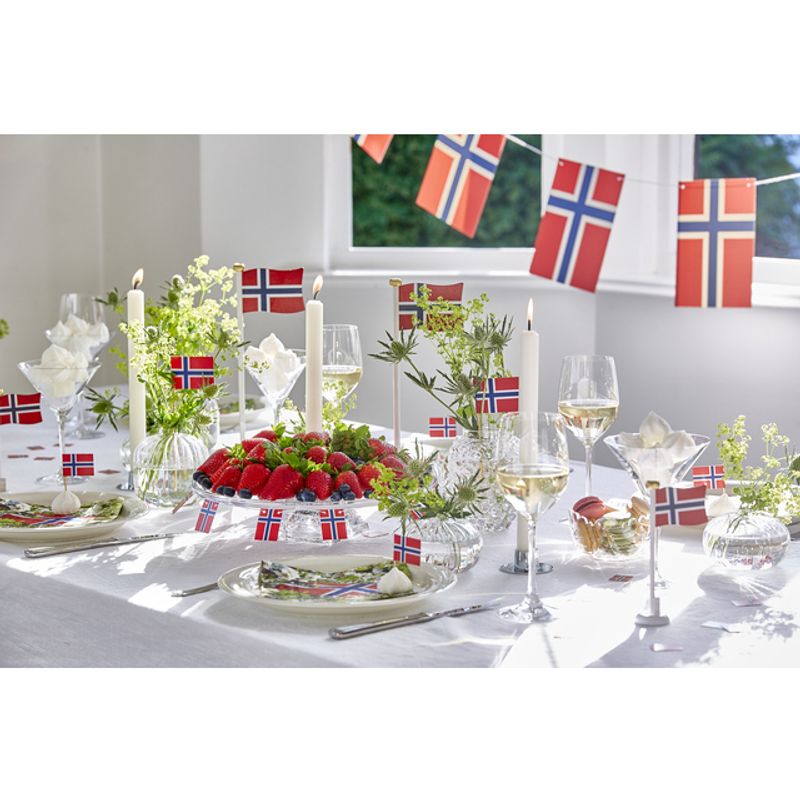 Bordflagg Norge 30 cm – norsk flagg på stang