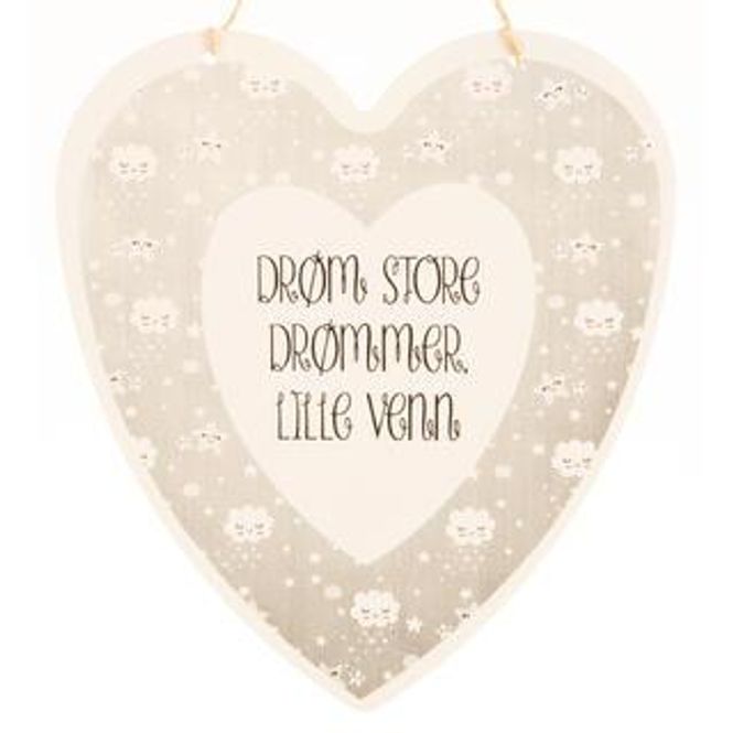 Hovedbilde Metallskilt hjerte Drøm stort 16×17 cm