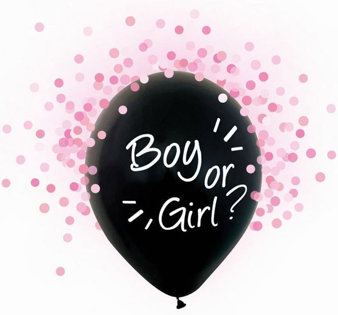 Hovedbilde Ballong Gender reveal, rosa konfetti – 4 ...