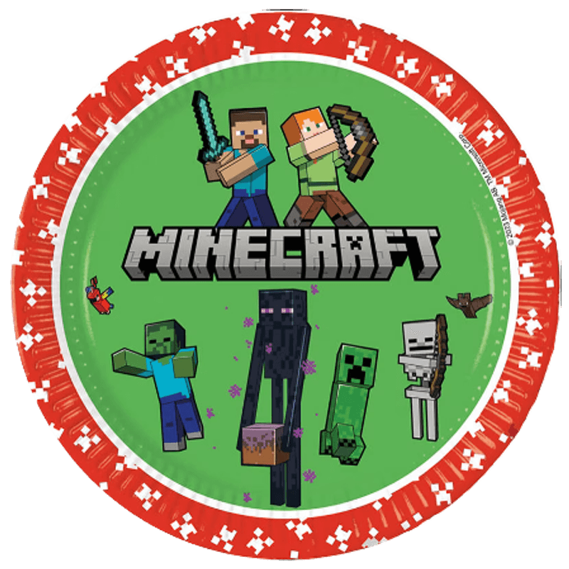 Tallerkener Minecraft, 23 cm (8 stk)