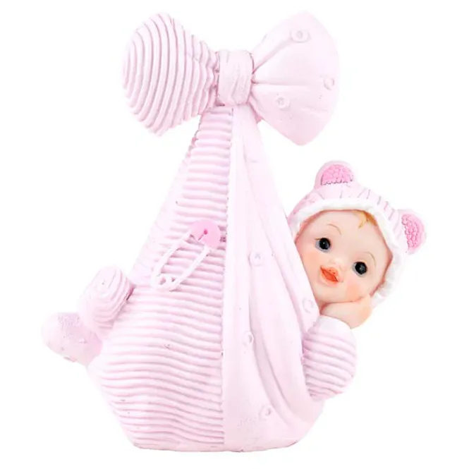 Hovedbilde Bordpynt - Baby i teppe, Rosa