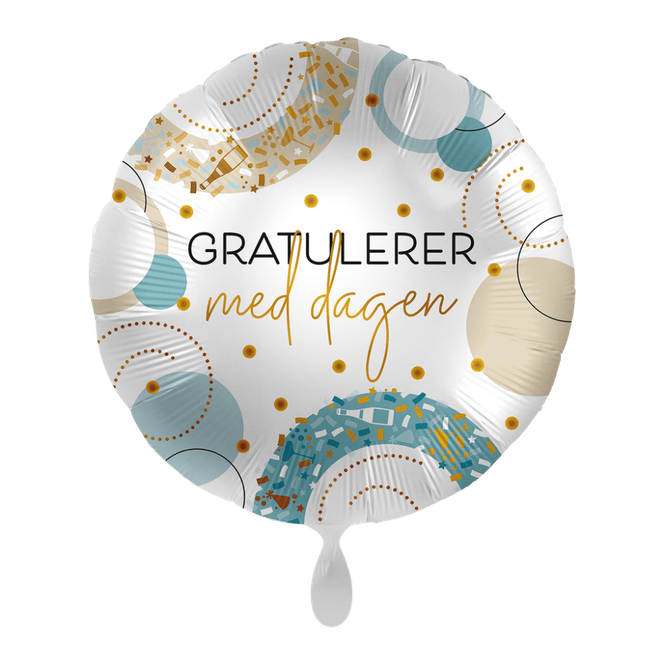 Hovedbilde Folieballong Gratulerer med dagen blå og gull 43 ...