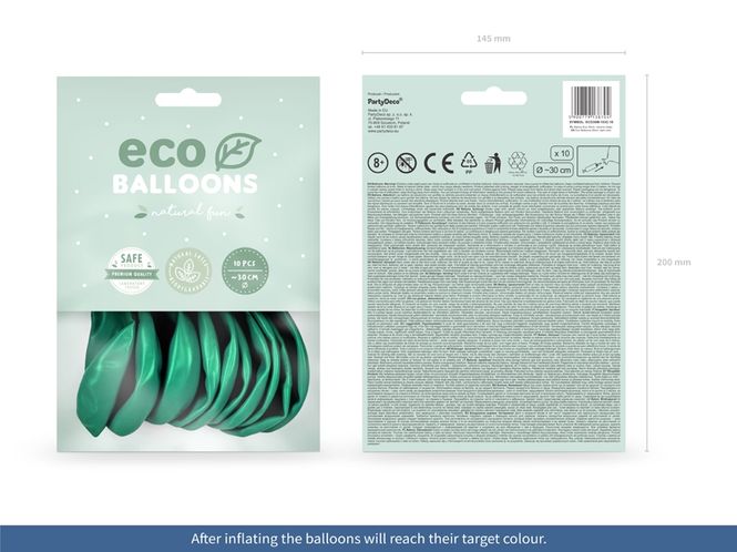 Hovedbilde ECO Ballonger 10 stk, 30 cm - Mørk Mint