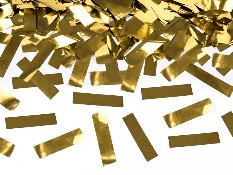 Konfettikanon - Gull med Rektangulært Confetti (28 cm)