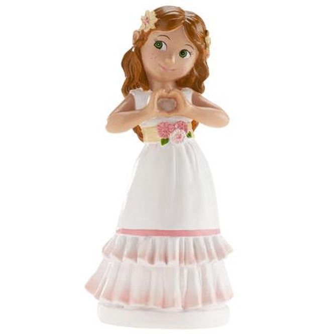 Hovedbilde Kakefigur Konfirmasjon jente, animert stil, 16 cm