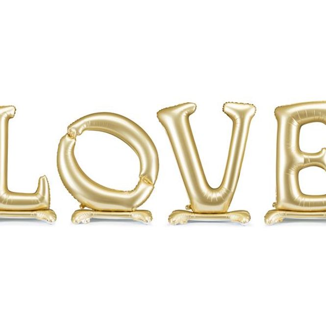 Hovedbilde Stående folieballong LOVE Gull (350 x 114 cm)