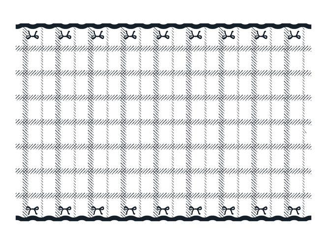 Hovedbilde Bordduk med sløyfer, fargemix, 180×120 cm