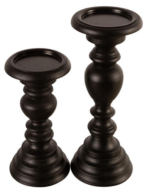 Hovedbilde Lysestake i tre sort – klassisk design (20 ...