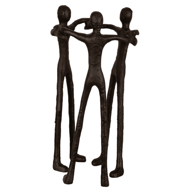 Hovedbilde Figur folk i ring - matt sort metall 18,5x36cm