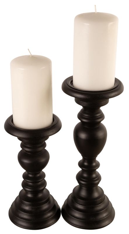 Lysestake i tre sort – klassisk design (20 cm / 27 cm)