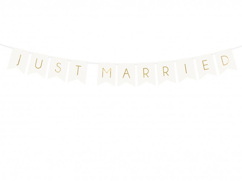 Banner Just Married Hvit