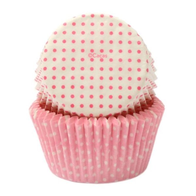 Hovedbilde Mini Muffinsformer Rosa/Hvite Miniprikker  100 ...
