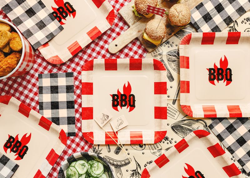 BBQ papptallerkener  6 stk
