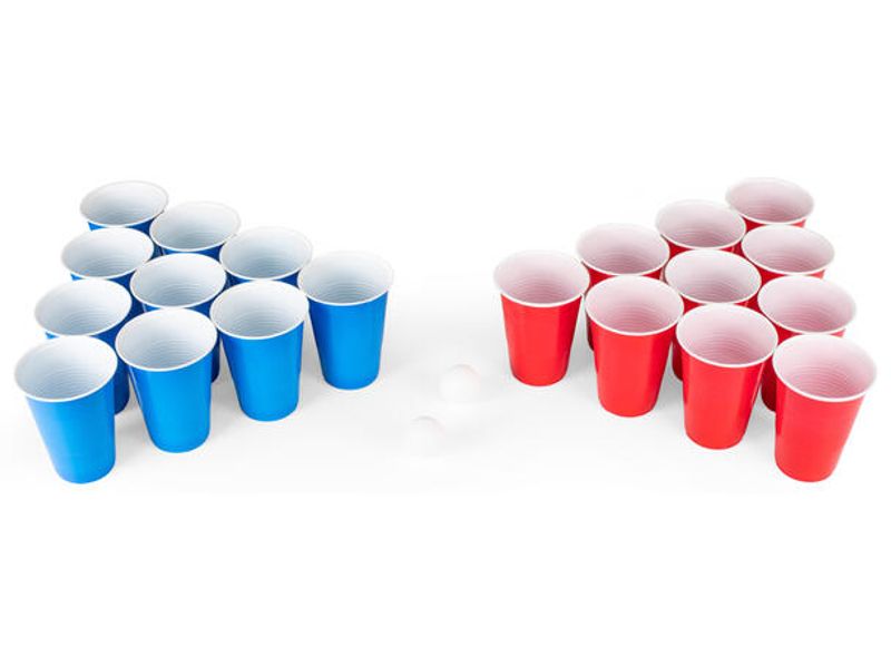 Beerpong kit - sett med plastglass og baller
