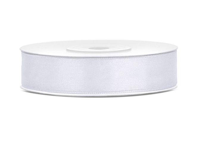 Hovedbilde Satengbånd hvit 12 mm 25 m