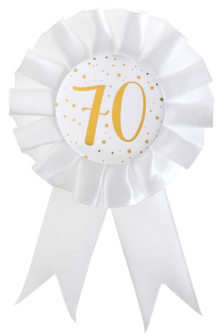 Hovedbilde Rosett 70 år hvit/gull