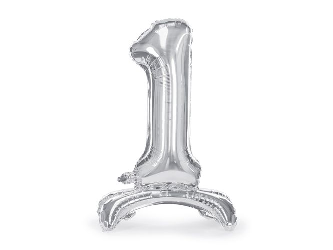 Hovedbilde Stående folieballong tall 1 Sølv (70 cm)