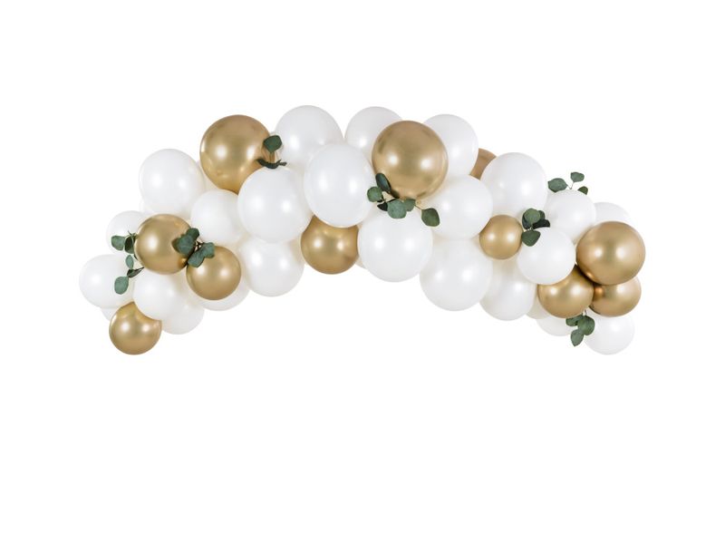 Ballongbue hvit og gull  60 deler