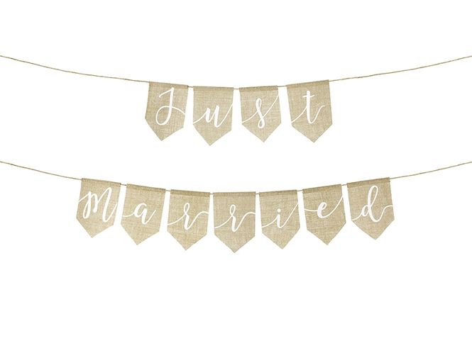 Hovedbilde Banner Just Married Jute