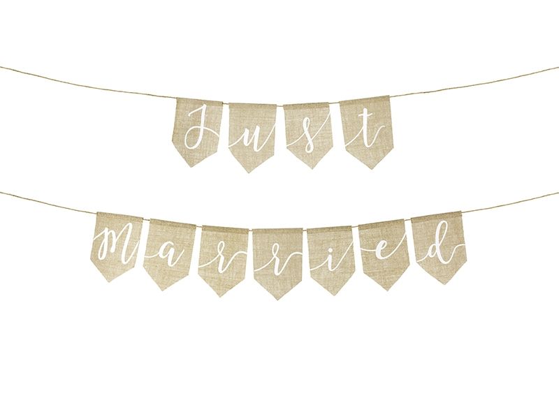 Banner Just Married Jute